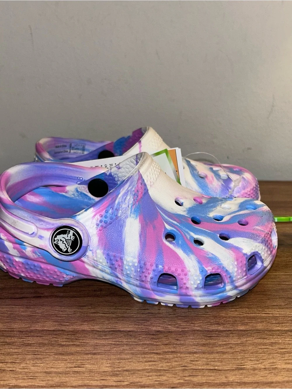 Crocs Classic Marbled Clog Slip On Toddler Size C8 US  White / Pink New